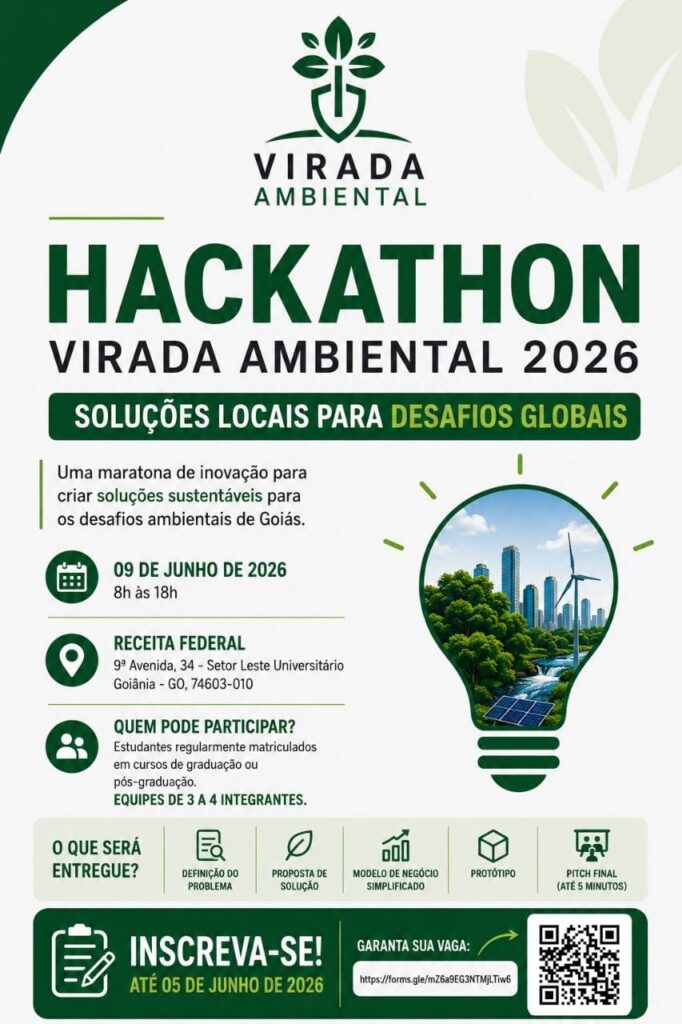 Hackathon Virada Ambiental 2026 abre inscrições para estudantes de graduação e pós-graduação
